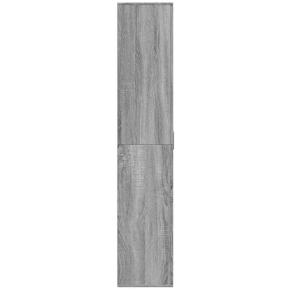 Credenza Grigio Sonoma 80x35x180 cm in Legno Multistrato