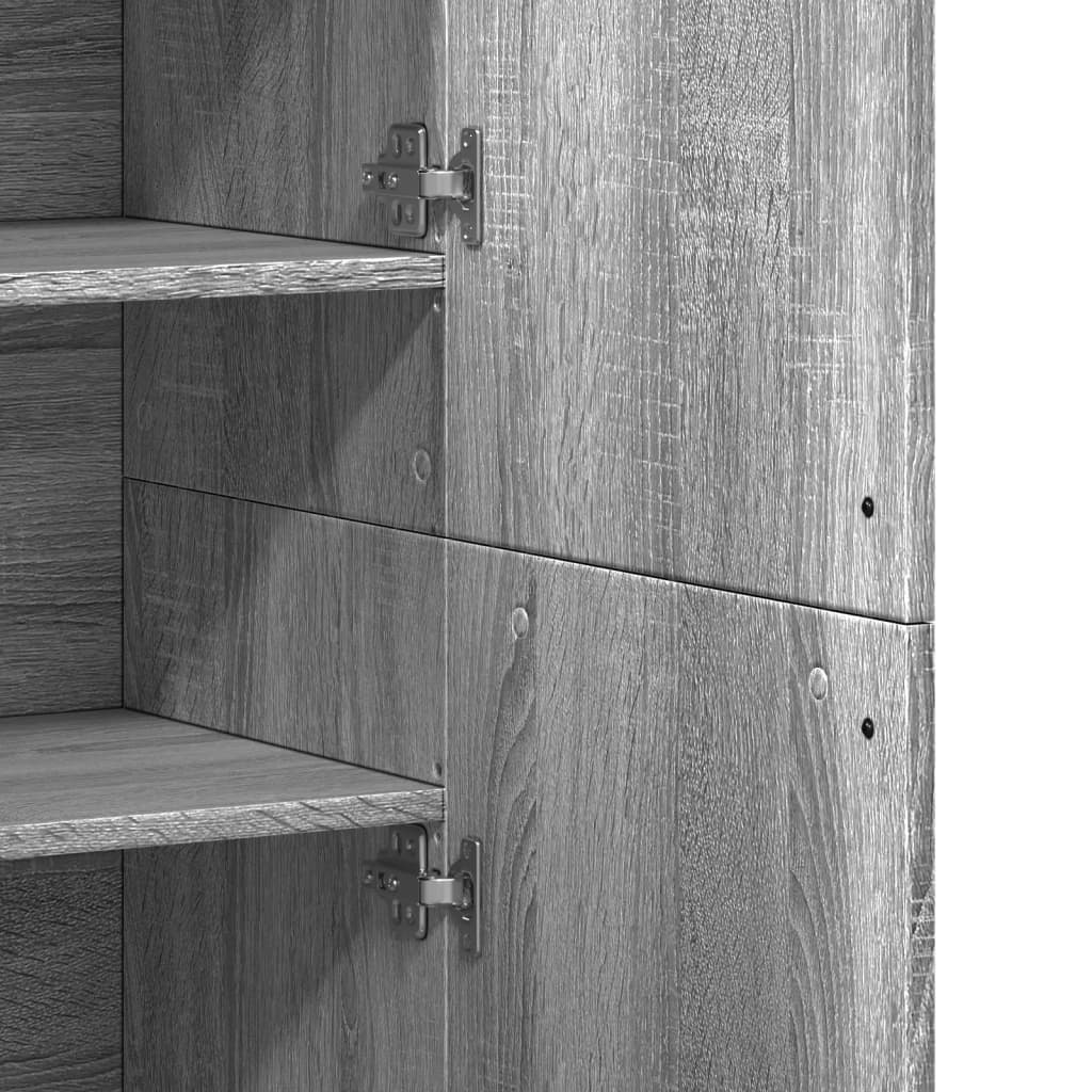 Credenza Grigio Sonoma 80x35x180 cm in Legno Multistrato | homemem39
