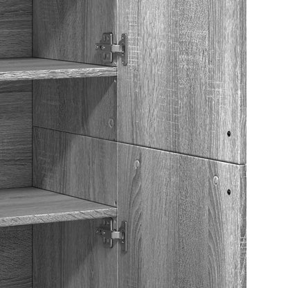 Credenza Grigio Sonoma 80x35x180 cm in Legno Multistrato