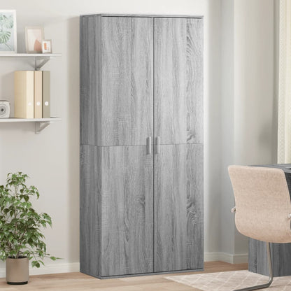 Credenza Grigio Sonoma 80x35x180 cm in Legno Multistrato | homemem39