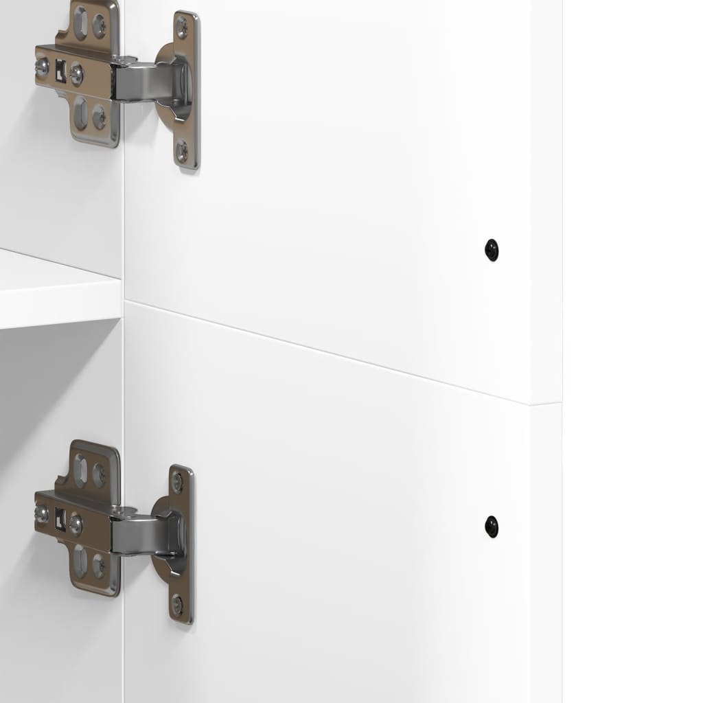 Credenza Bianca 70x35x180 cm in Legno Multistrato | homemem39