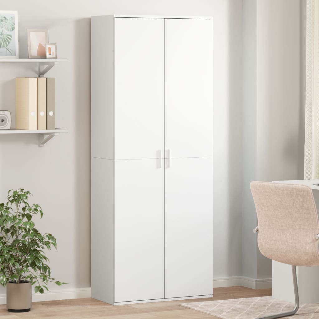Credenza Bianca 70x35x180 cm in Legno Multistrato | homemem39