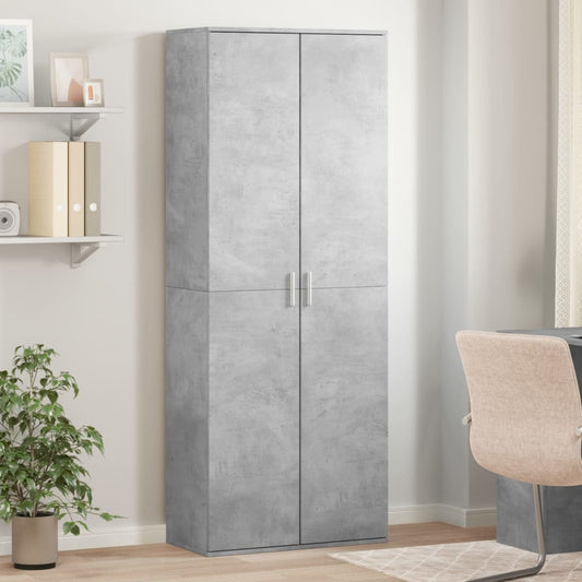 Credenza Grigio Cemento 70x35x180 cm in Legno Multistrato | homemem39