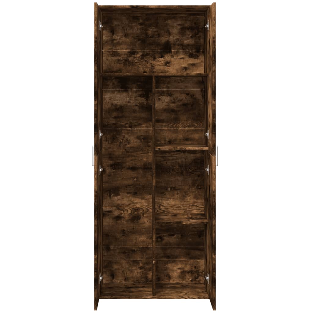 Credenza Rovere Fumo 70x35x180 cm in Legno Multistrato