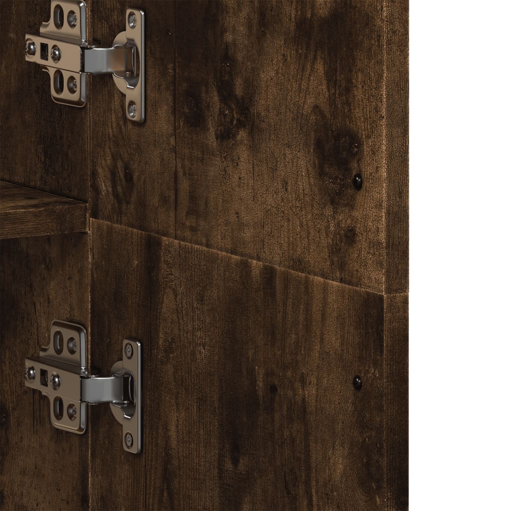 Credenza Rovere Fumo 70x35x180 cm in Legno Multistrato