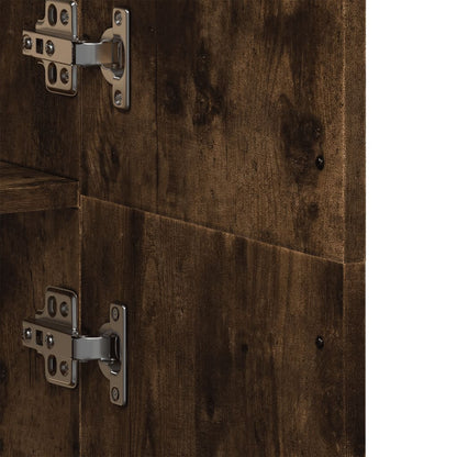 Credenza Rovere Fumo 70x35x180 cm in Legno Multistrato