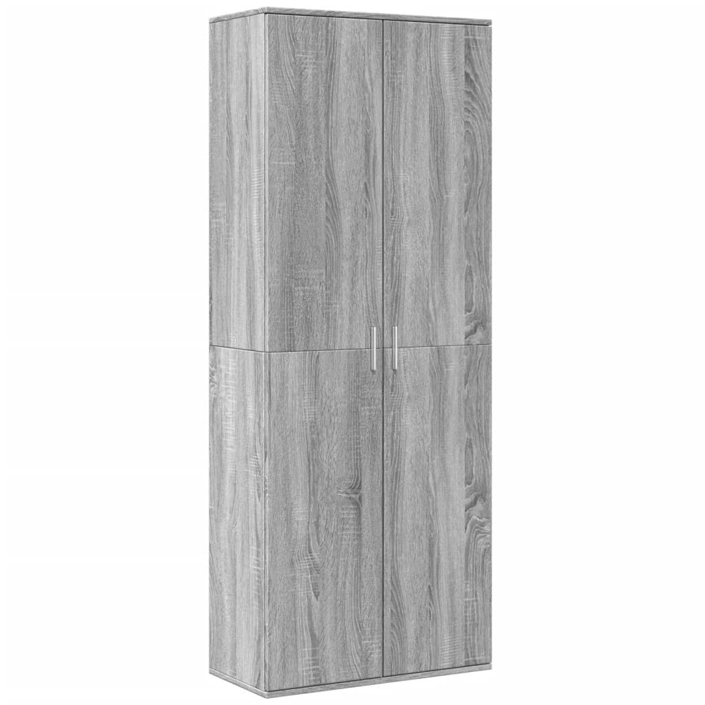 Credenza Grigio Sonoma 70x35x180 cm in Legno Multistrato