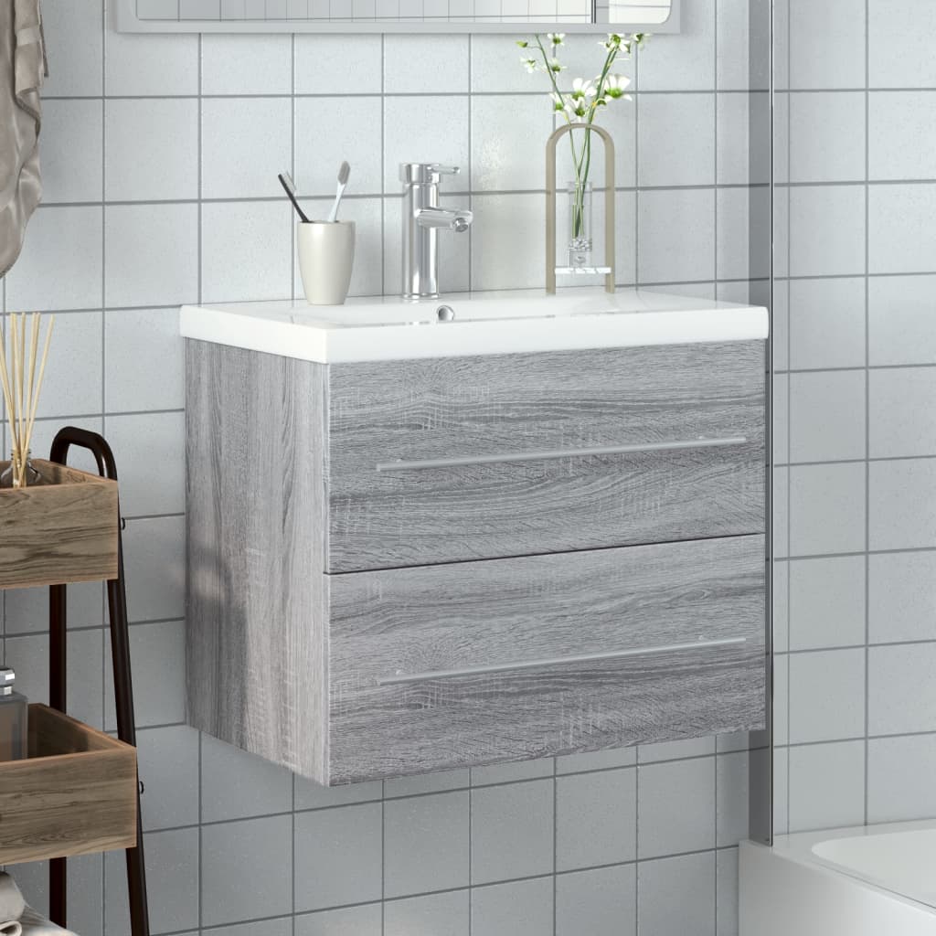 Mobile da Bagno con Lavabo Integrato Grigio Sonoma | homemem39