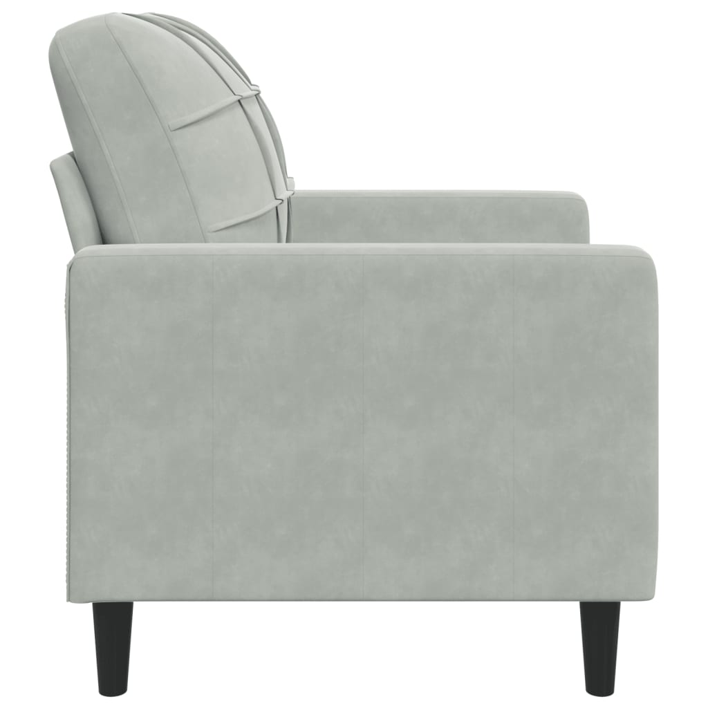 Poltrona Grigio Chiaro 60 cm Velluto