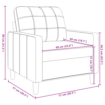 Poltrona Grigio Chiaro 60 cm Velluto