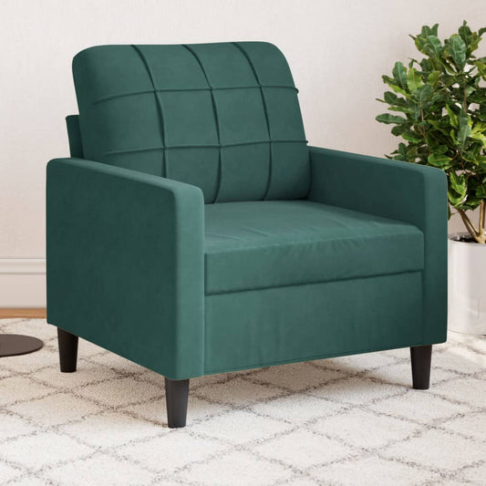 Poltrona Verde Scuro 60 cm Velluto | homemem39