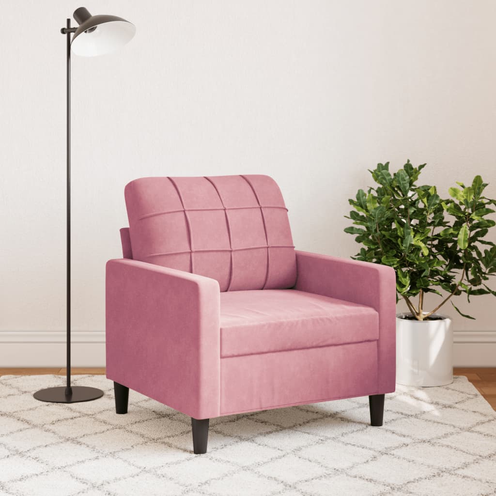 Poltrona Rosa 60 cm Velluto | homemem39