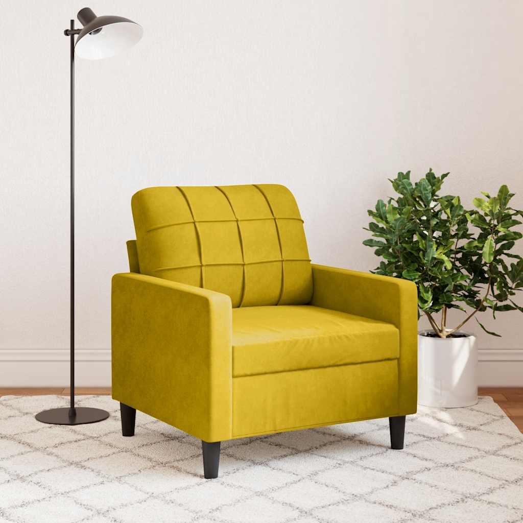 Poltrona Giallo 60 cm Velluto