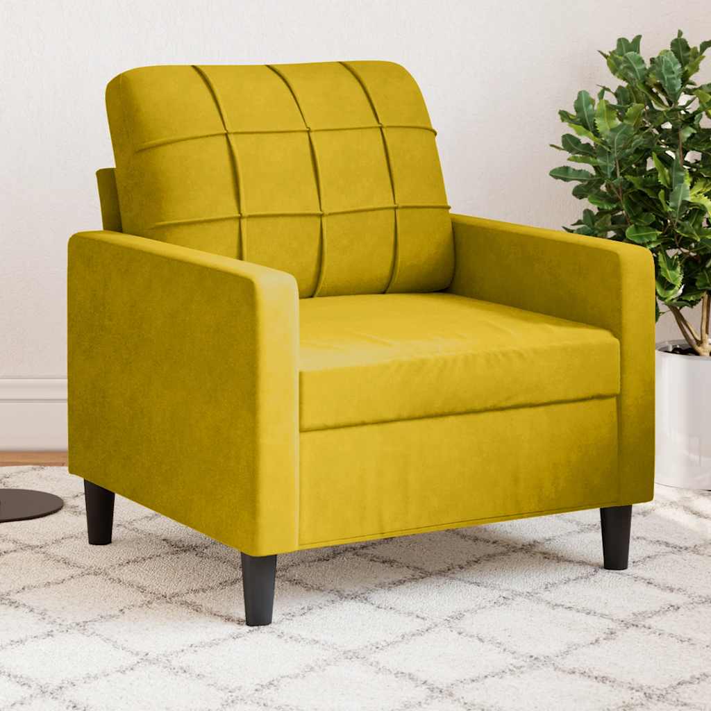 Poltrona Giallo 60 cm Velluto