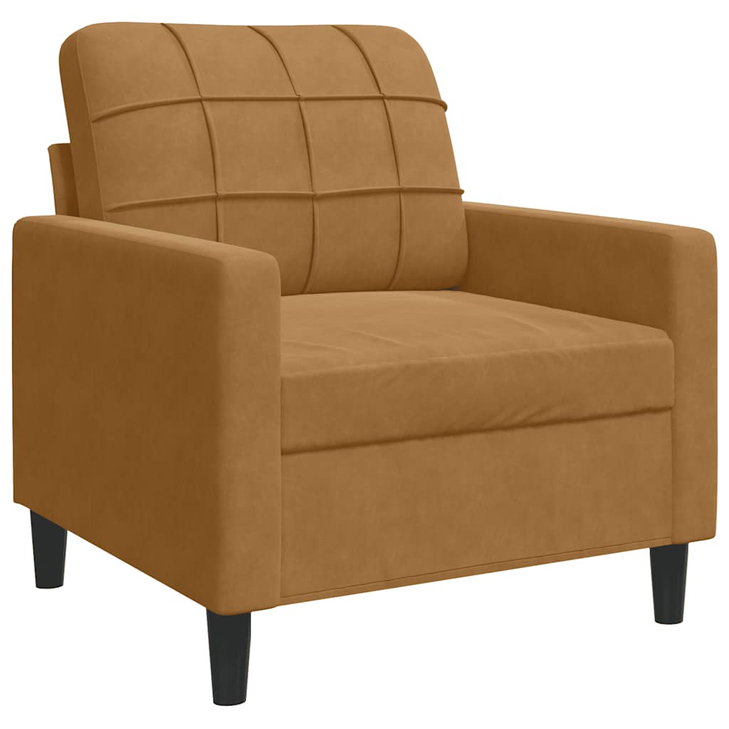 Poltrona Marrone 60 cm Velluto