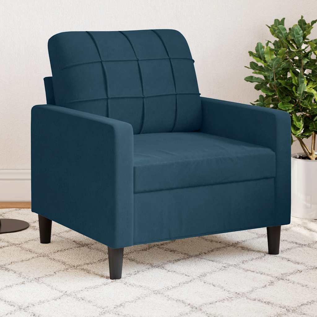 Poltrona Blu 60 cm Velluto