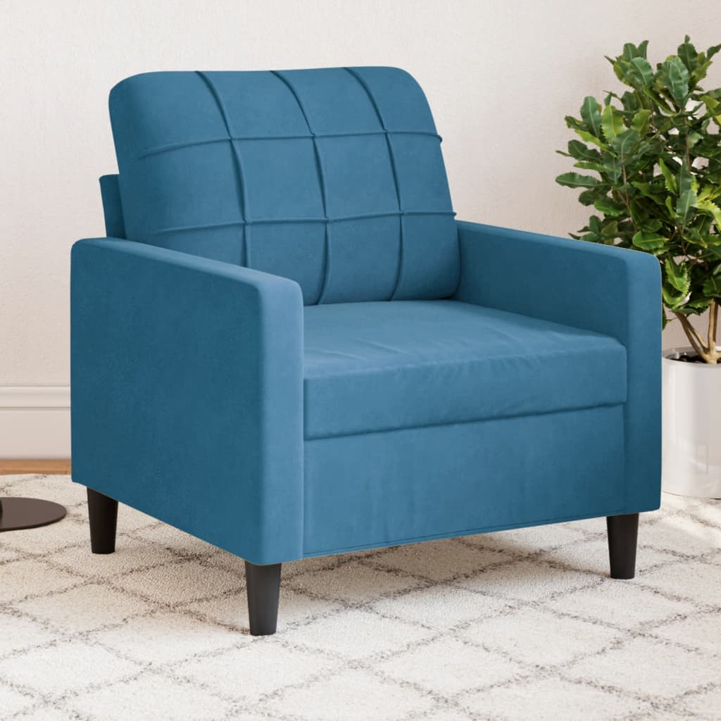 Poltrona Blu 60 cm Velluto - homemem39