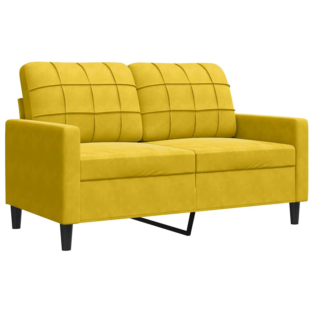 Divano a 2 Posti giallo 120 cm in Velluto