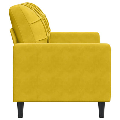 Divano a 2 Posti giallo 120 cm in Velluto