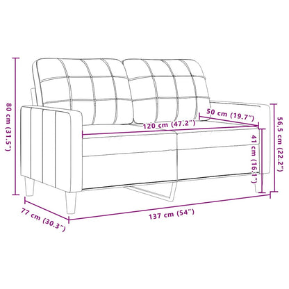 Divano a 2 Posti giallo 120 cm in Velluto