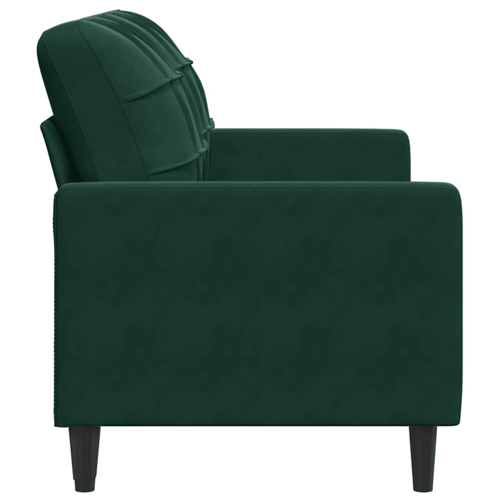 Divano a 2 Posti Verde Scuro 140 cm in Velluto