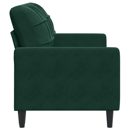 Divano a 2 Posti Verde Scuro 140 cm in Velluto