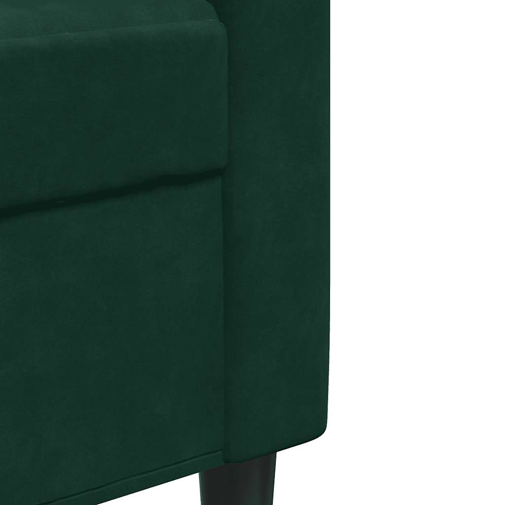 Divano a 2 Posti Verde Scuro 140 cm in Velluto