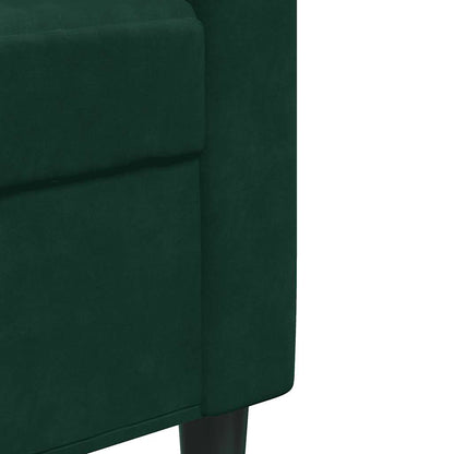Divano a 2 Posti Verde Scuro 140 cm in Velluto