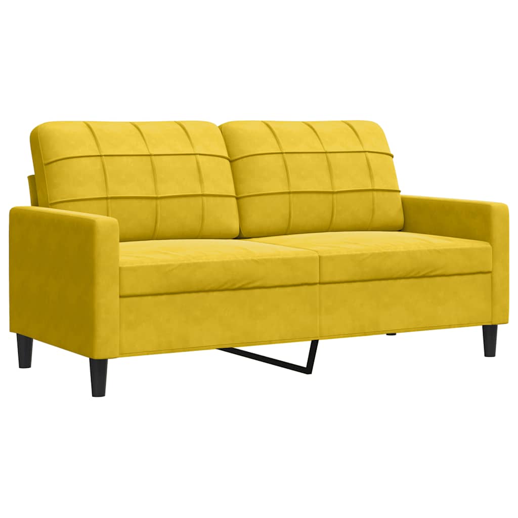 Divano a 2 Posti giallo 140 cm in Velluto | homemem39
