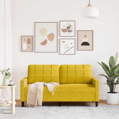 Divano a 2 Posti giallo 140 cm in Velluto | homemem39