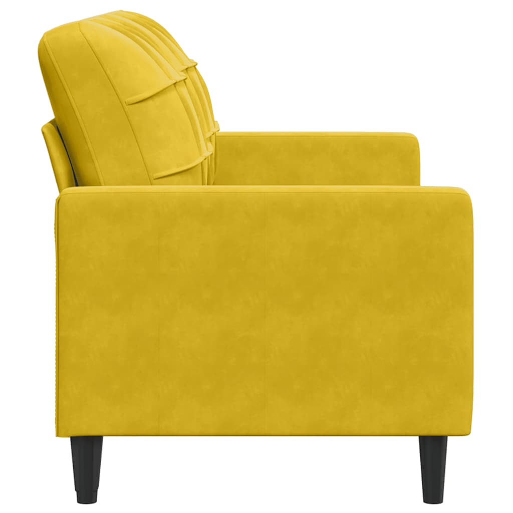 Divano a 2 Posti giallo 140 cm in Velluto | homemem39