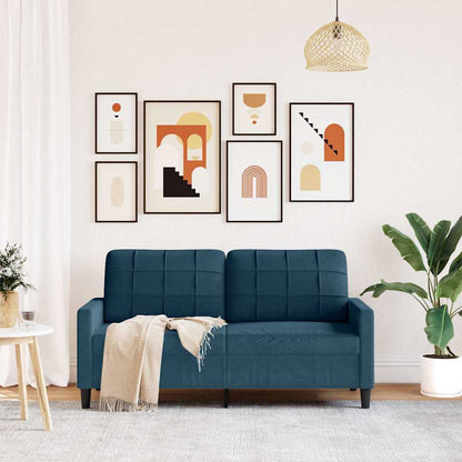 Divano a 2 Posti Blu 140 cm in Velluto