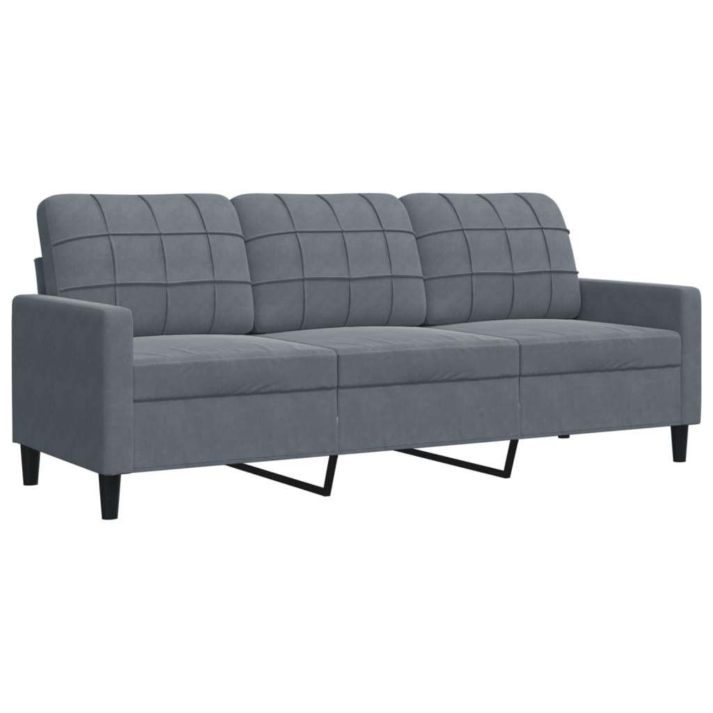 3 Seater Sofa Dark Gray 180 cm in Velvet