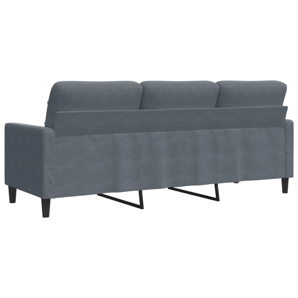 3 Seater Sofa Dark Gray 180 cm in Velvet