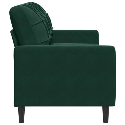 Divano a 3 Posti Verde Scuro 180 cm in Velluto