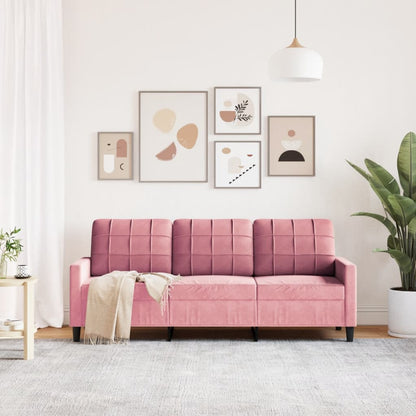 Divano a 3 Posti rosa 180 cm in Velluto | homemem39