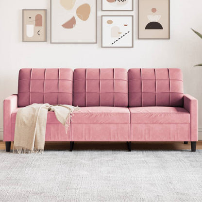 Divano a 3 Posti rosa 180 cm in Velluto | homemem39