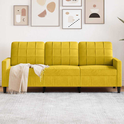 Divano a 3 Posti Giallo 180 cm in Velluto