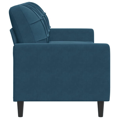 Divano a 3 Posti Blu 180 cm in Velluto