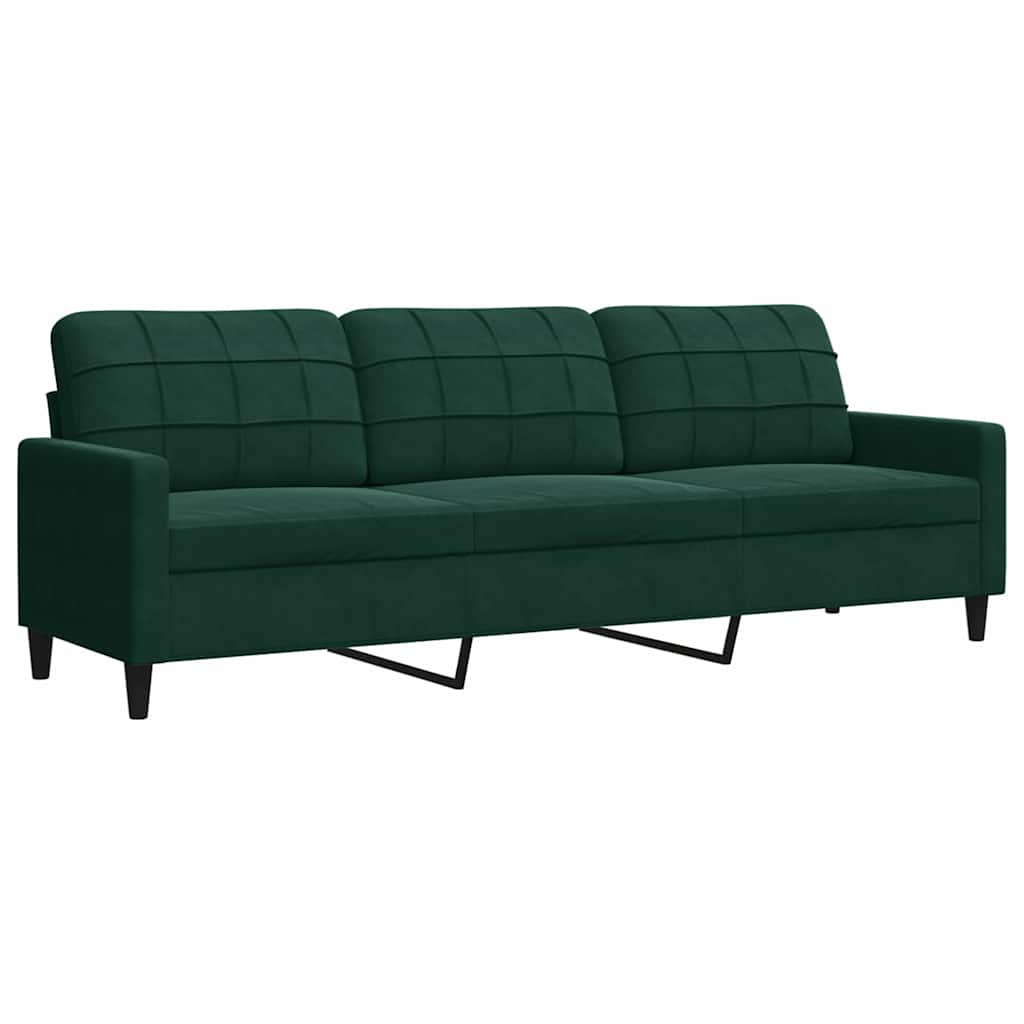 Divano a 3 Posti Verde Scuro 210 cm in Velluto | homemem39