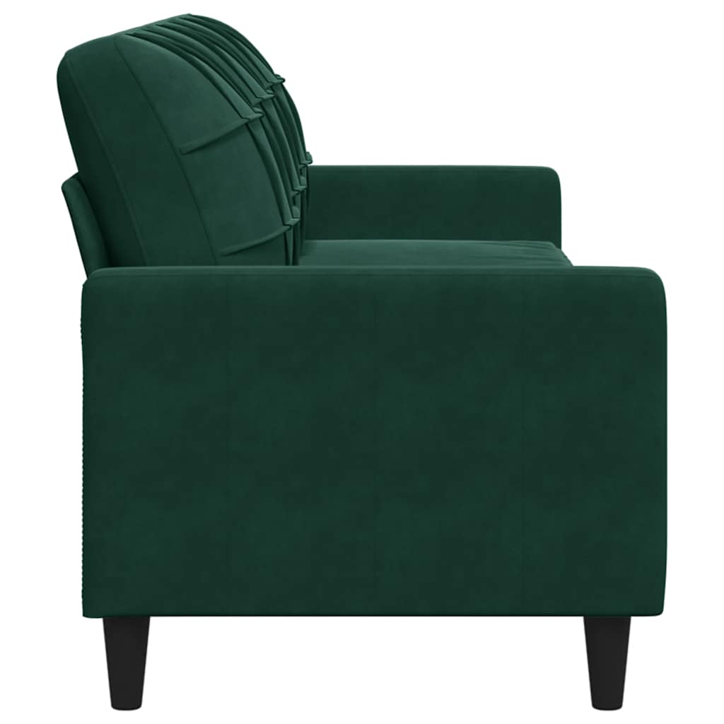 Divano a 3 Posti Verde Scuro 210 cm in Velluto | homemem39