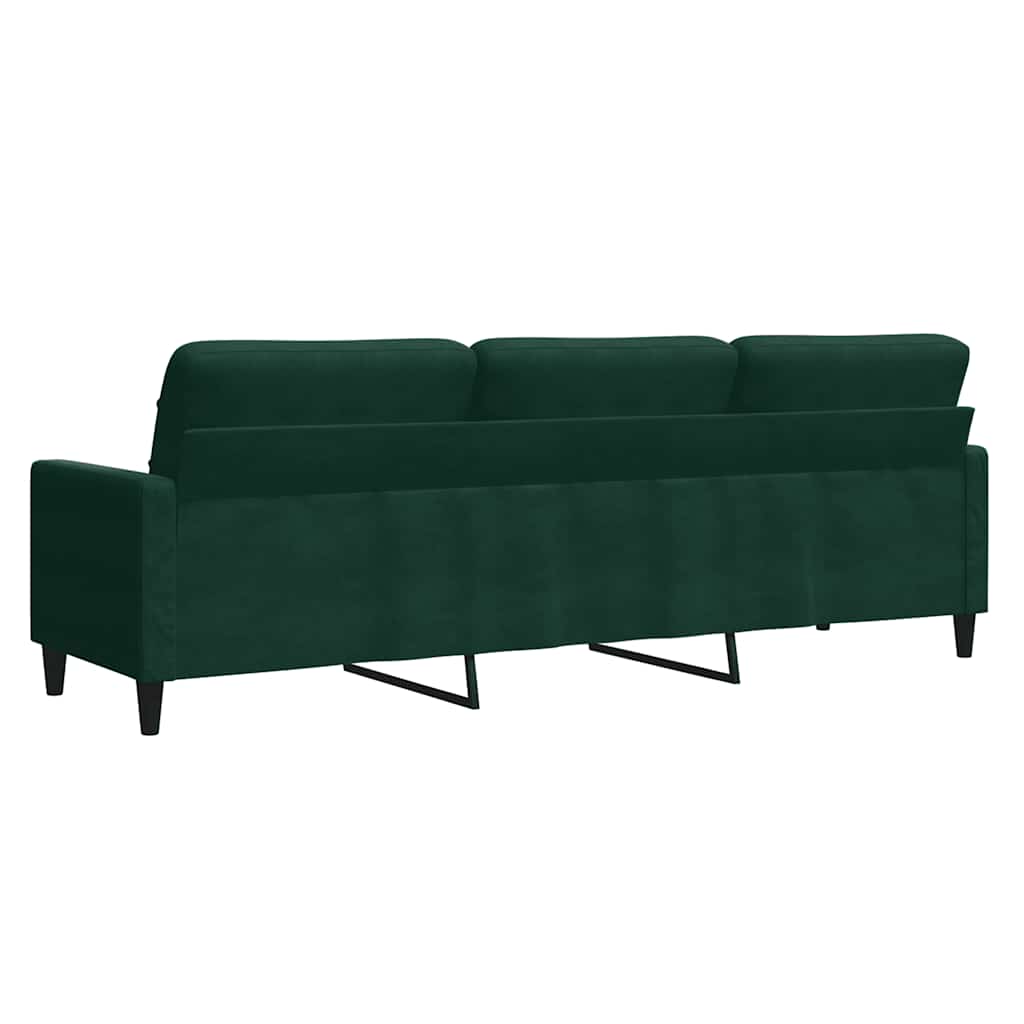 Divano a 3 Posti Verde Scuro 210 cm in Velluto | homemem39