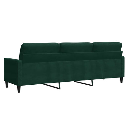 Divano a 3 Posti Verde Scuro 210 cm in Velluto