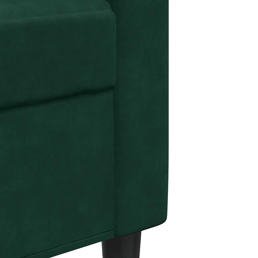 Divano a 3 Posti Verde Scuro 210 cm in Velluto