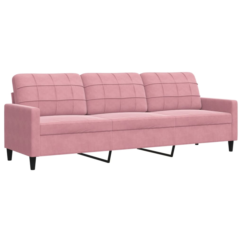 Divano a 3 Posti rosa 210 cm in Velluto | homemem39