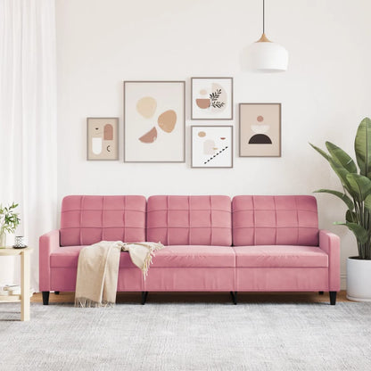 Divano a 3 Posti rosa 210 cm in Velluto | homemem39