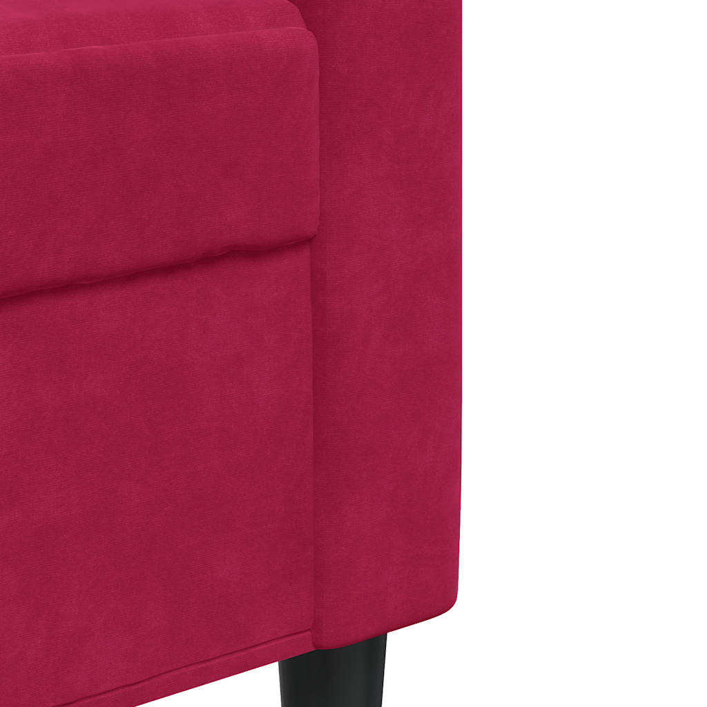 Divano a 3 Posti Rosso Vino 210 cm in Velluto | homemem39