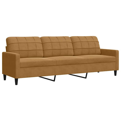 Divano a 3 Posti Marrone 210 cm in Velluto | homemem39