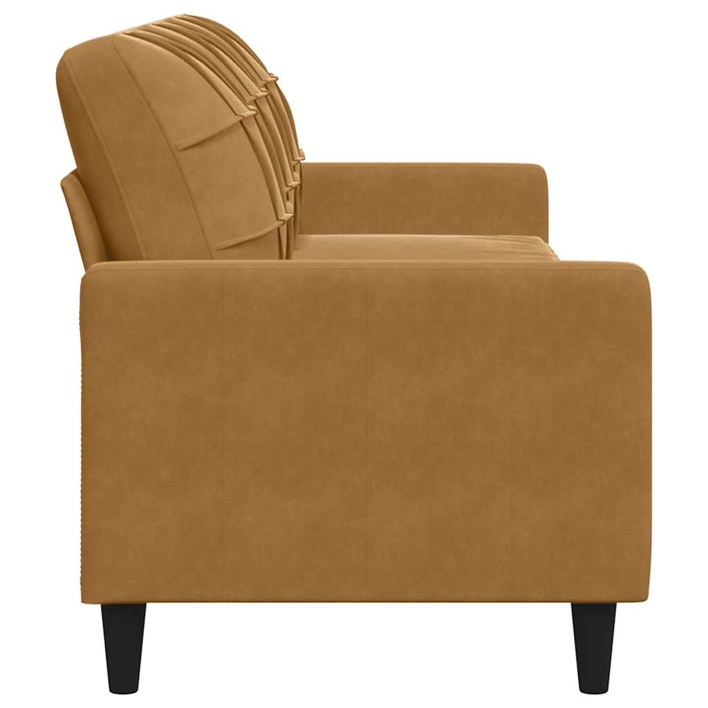Divano a 3 Posti Marrone 210 cm in Velluto | homemem39