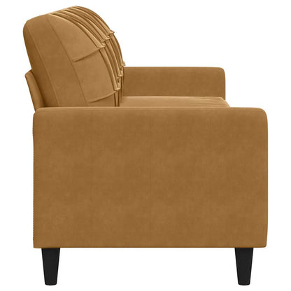 Divano a 3 Posti Marrone 210 cm in Velluto | homemem39